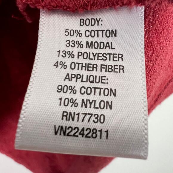 Mossimo Womans XL Red Lacy Sheer Back Crop Top Short Sleeve Fairy Boho Y2K - Picture 7 of 9